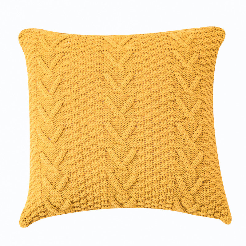 Coarse Wool Knitted Cushion Cover