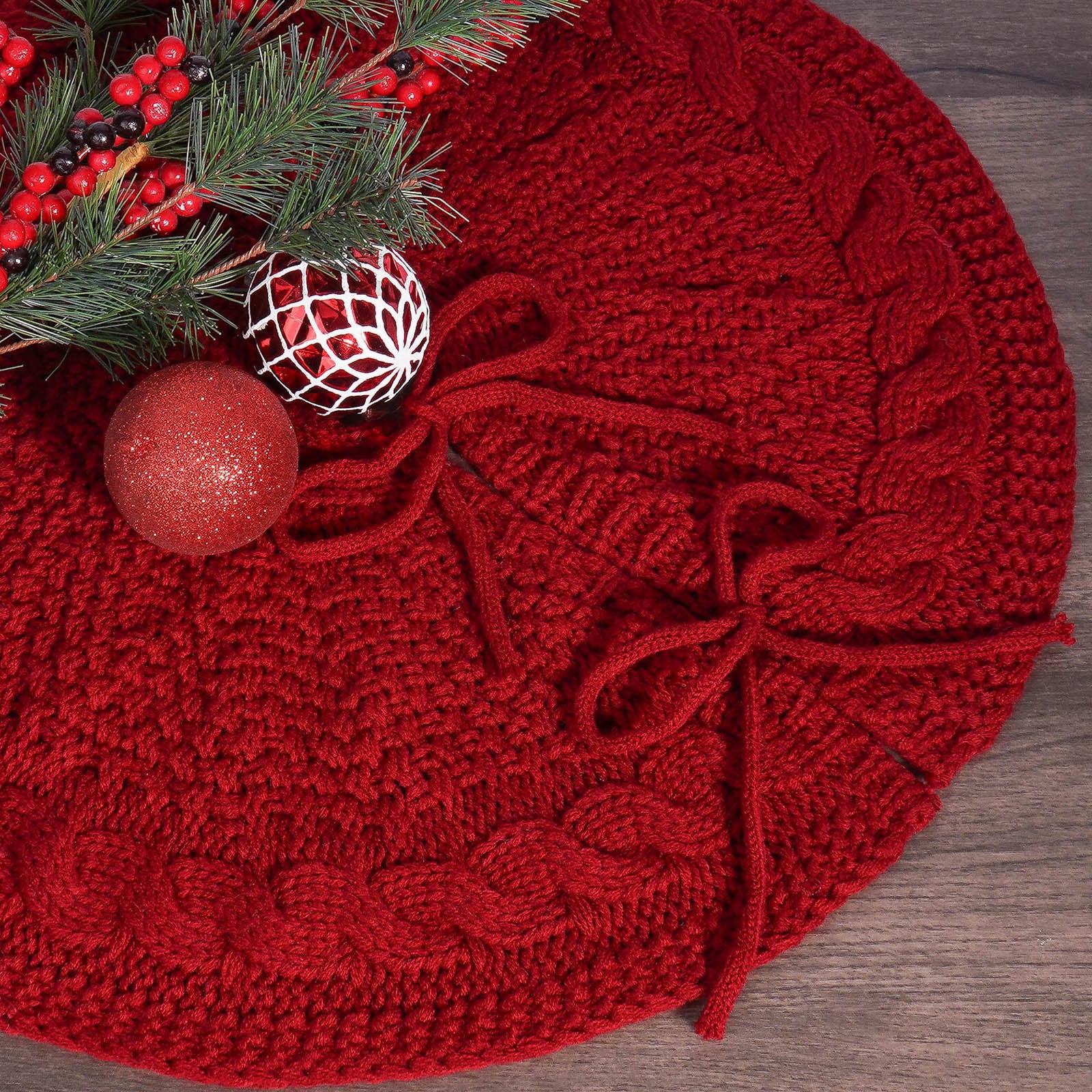 Festive Knitted Tree Skirt