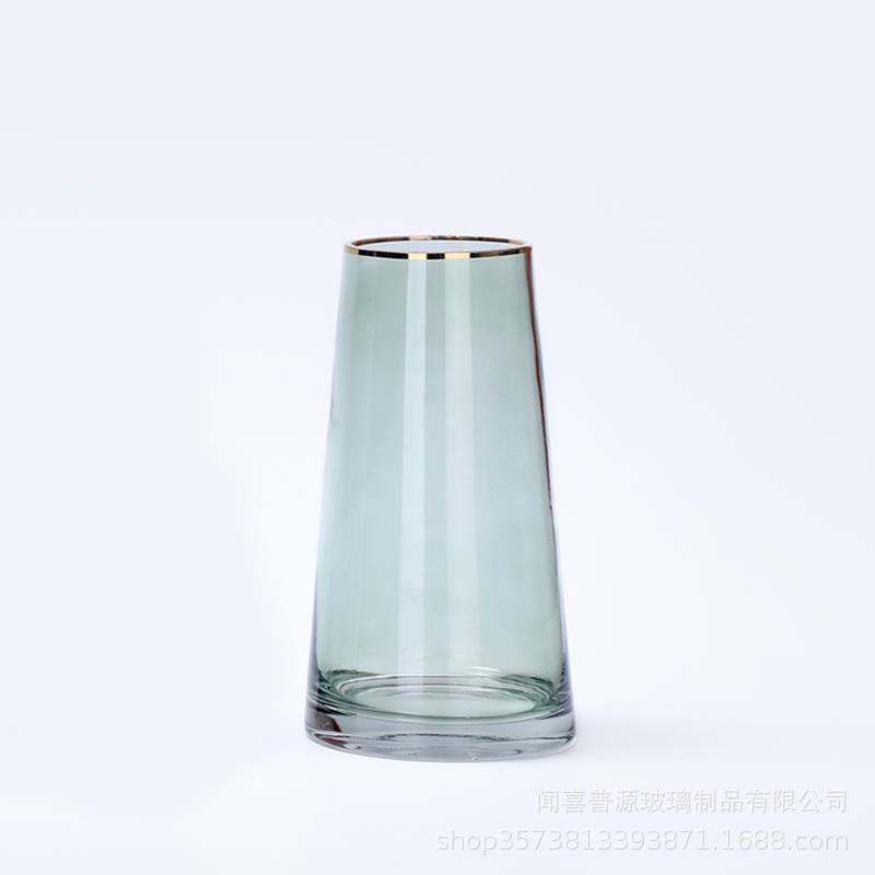 Gold Rim Glass Vase