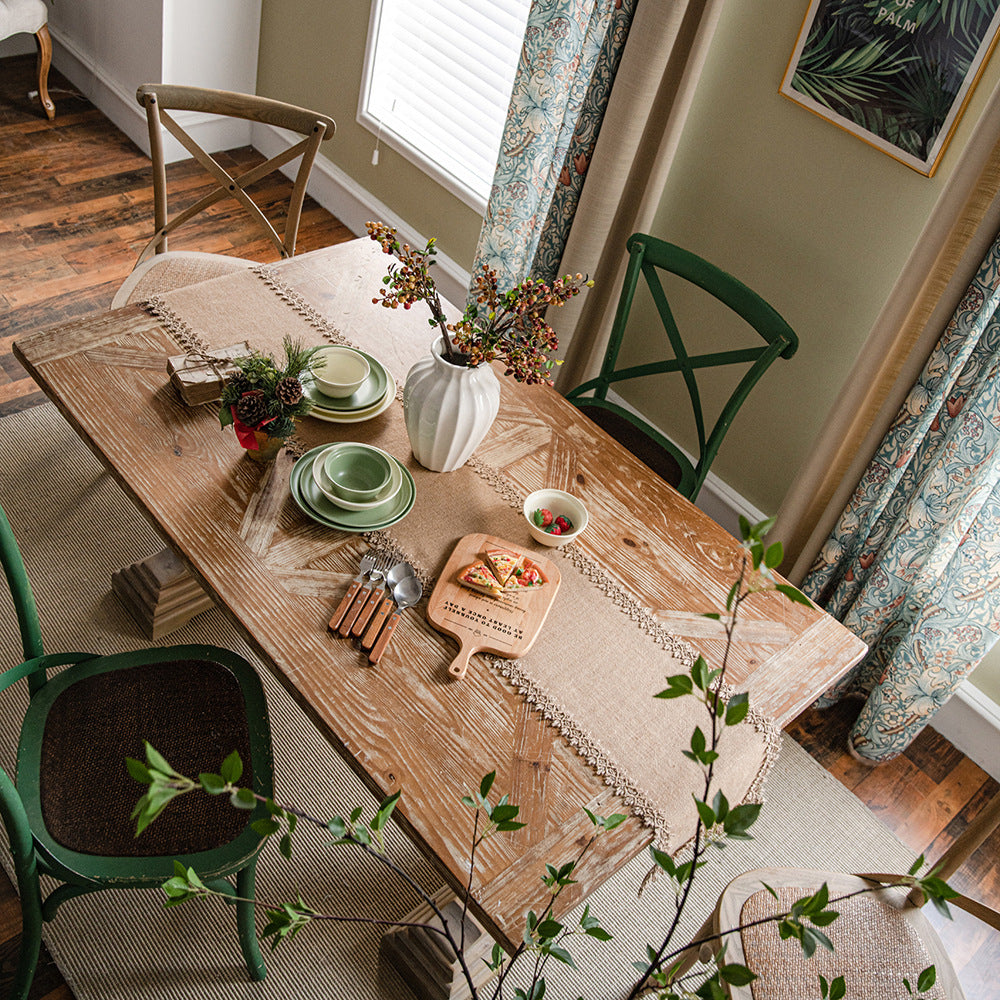 Natural Jute Woven Tassels Table Runner