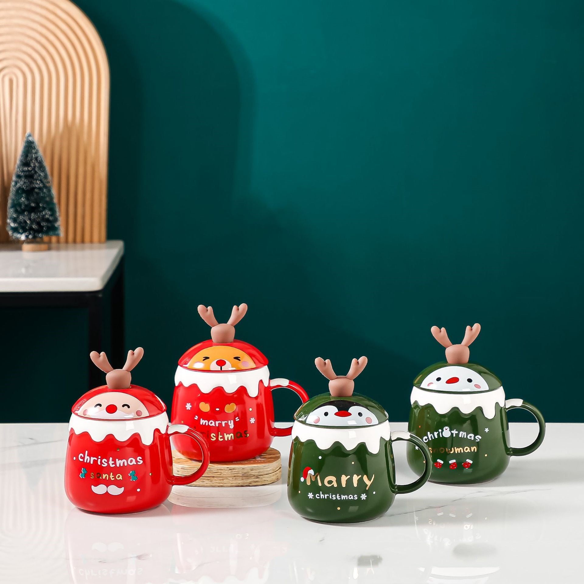 Cute Peeping Christmas Mug
