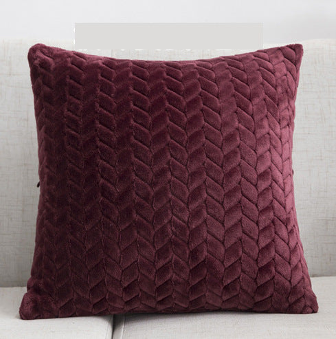 Flannel Leaf Cushion Cover