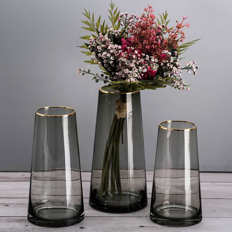 Gold Rim Glass Vase