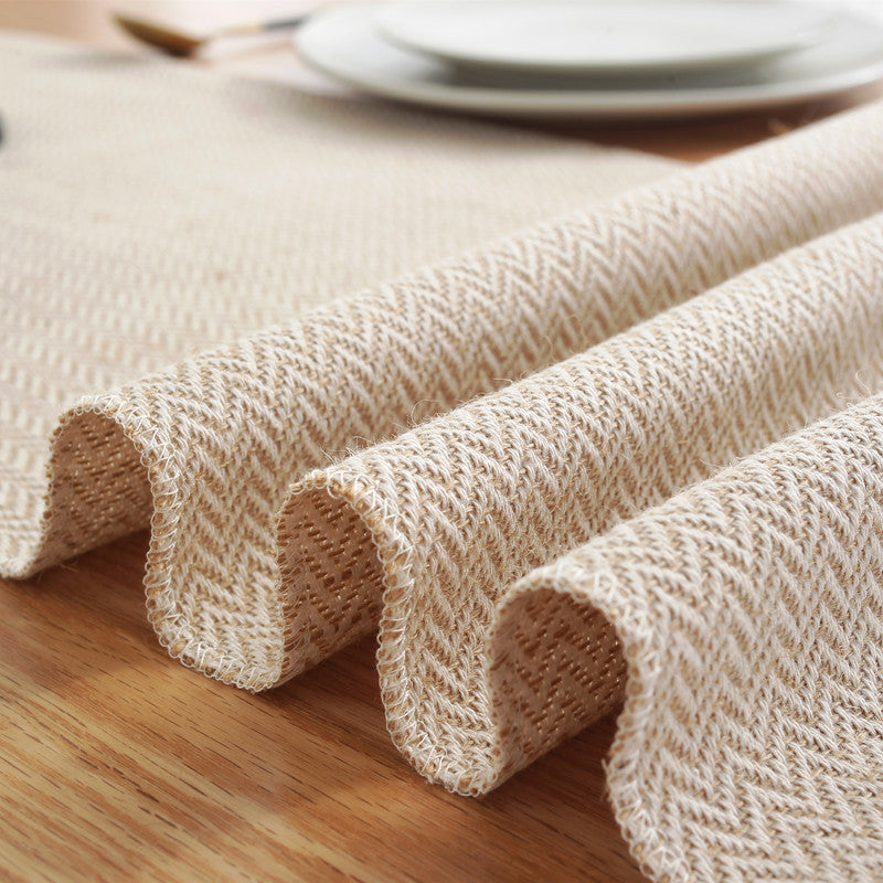 Woven Cotton And Linen Table Runner