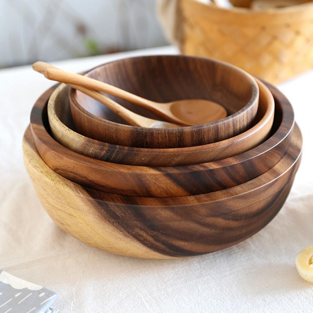 Natural Wood Kitchen Bowls