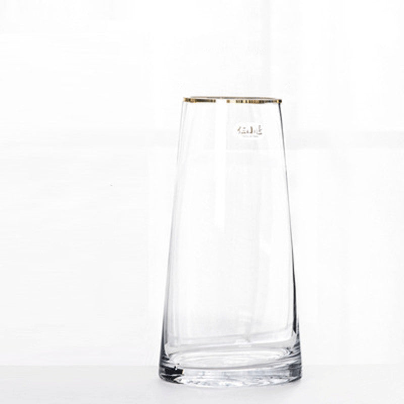 Gold Rim Glass Vase