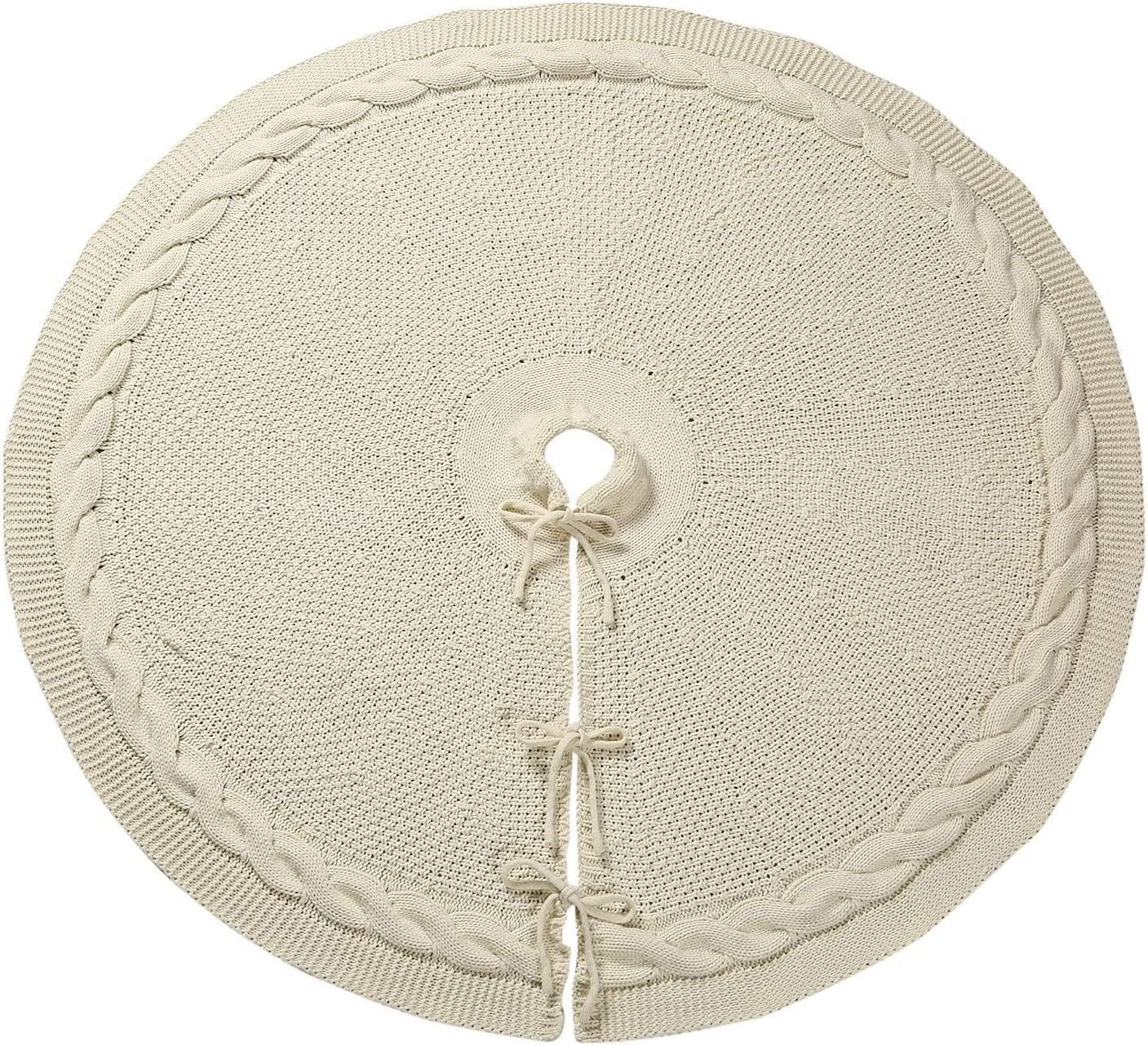 Christmas Red Knitted Tree Skirt