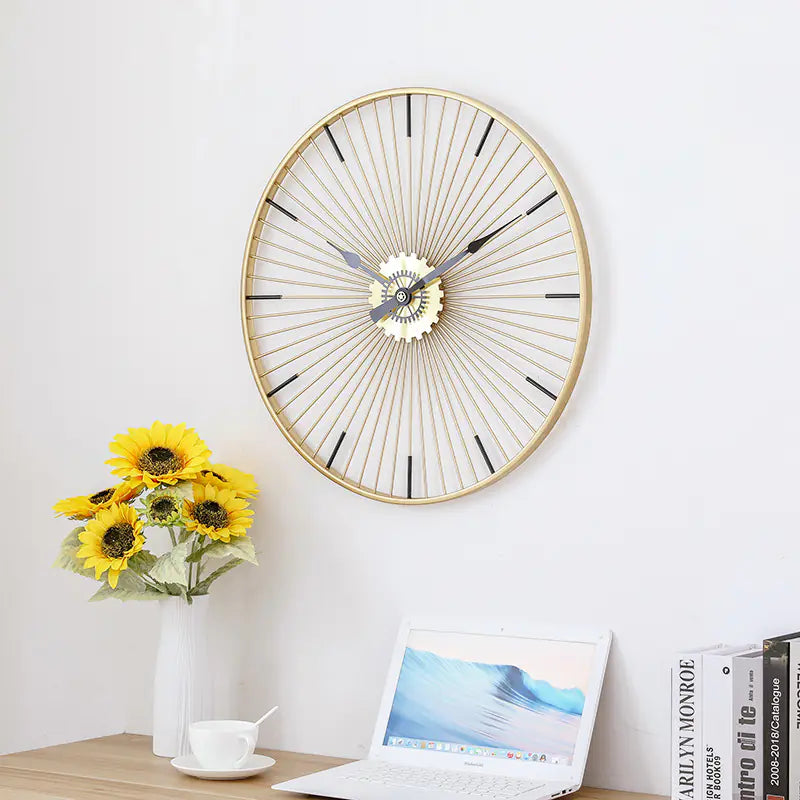 Gold Iron Art Wall Clock
