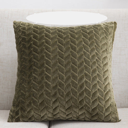 Flannel Leaf Cushion Cover