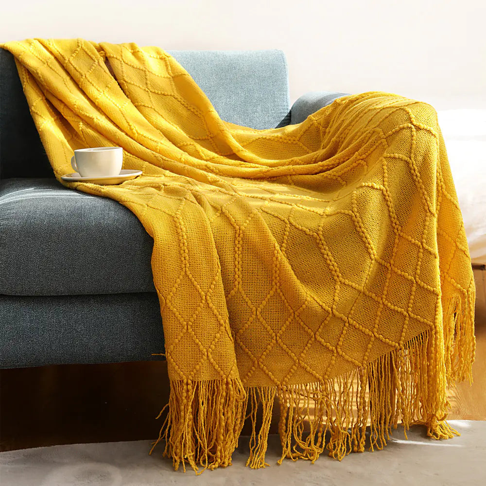 Knitted Sofa Blanket for Winter Office
