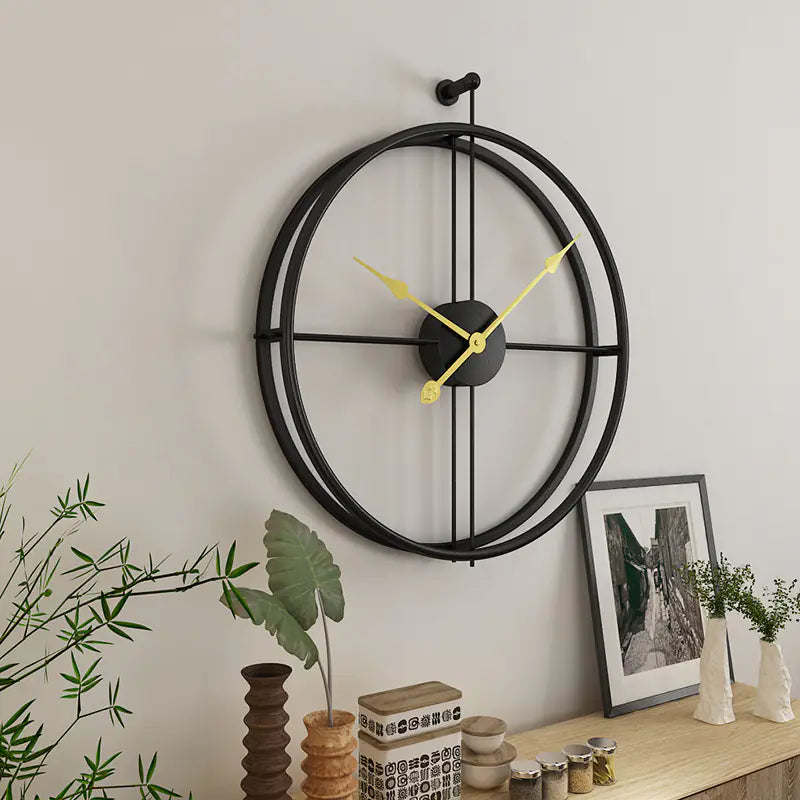 Nordic Creative Iron Wall Clock for Minimalist Living Room