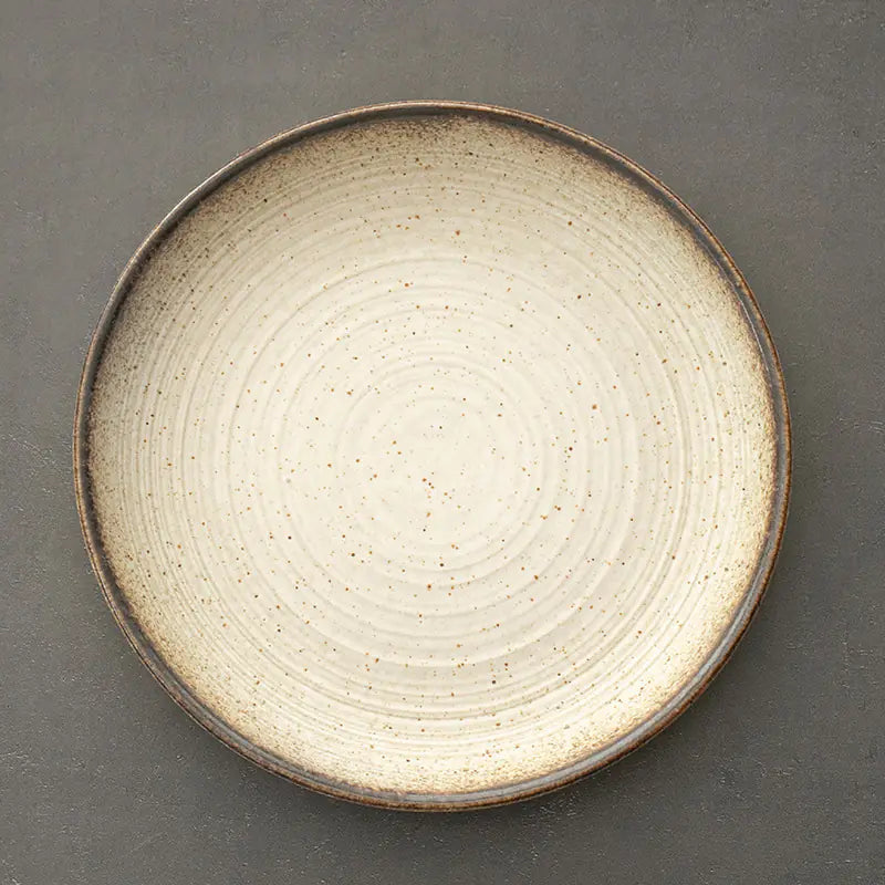 Retro Stoneware Ceramic Plate