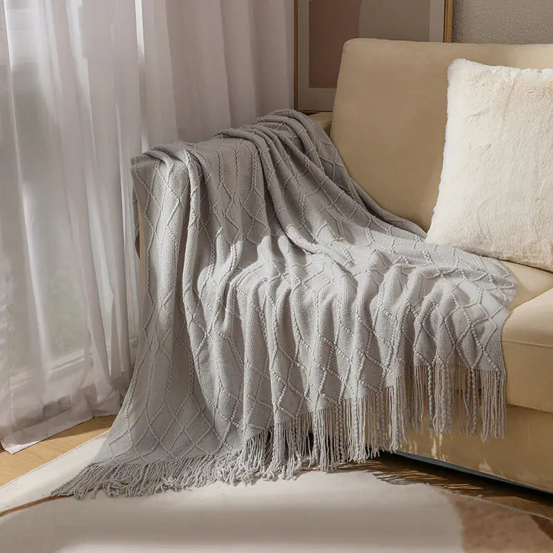 Knitted Sofa Blanket for Winter Office