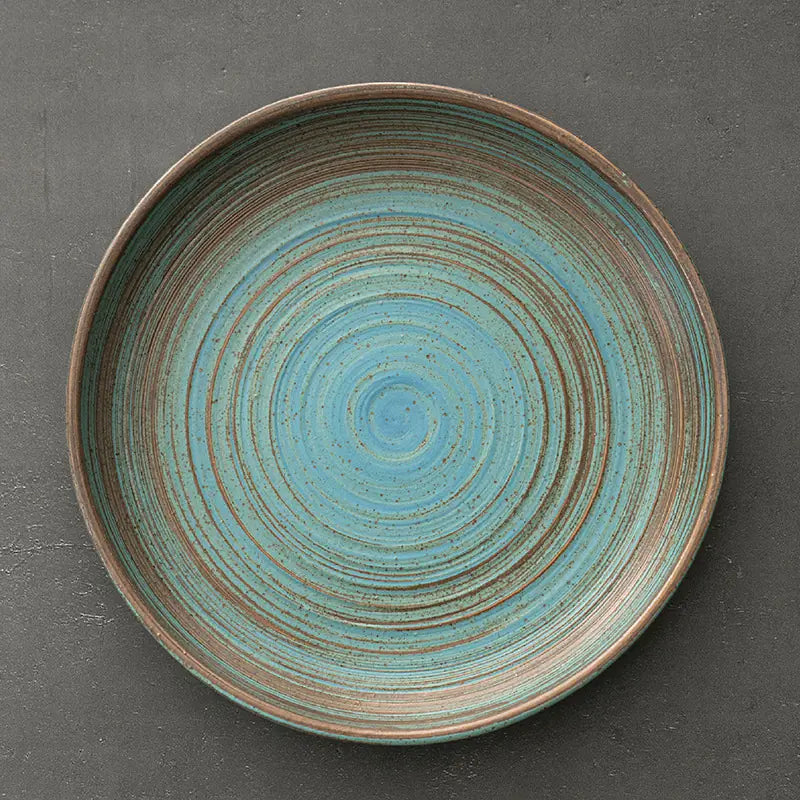 Retro Stoneware Ceramic Plate