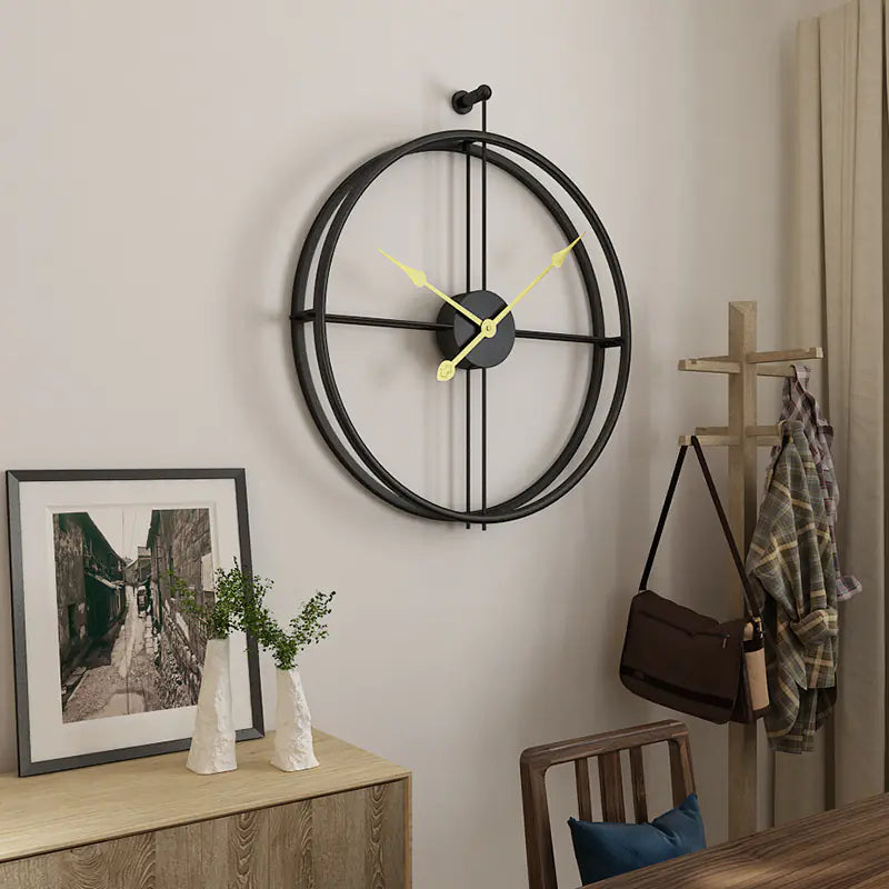 Nordic Creative Iron Wall Clock for Minimalist Living Room