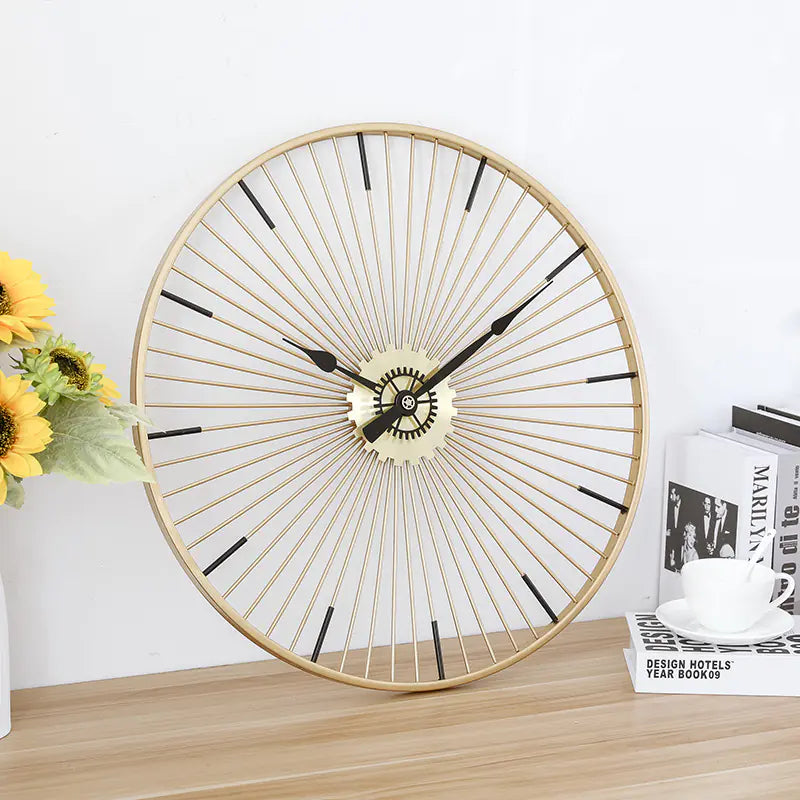Gold Iron Art Wall Clock