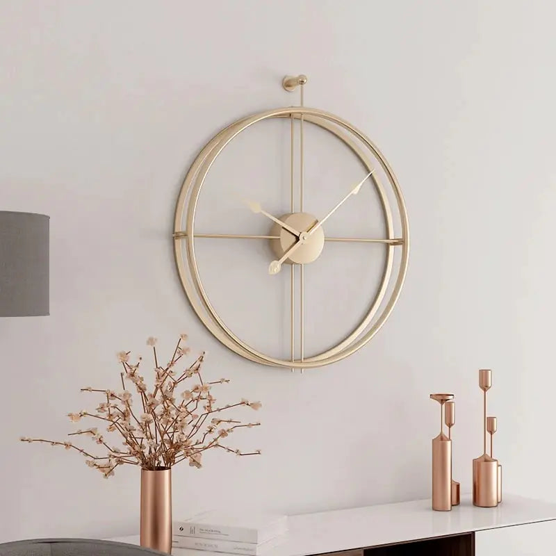 Nordic Creative Iron Wall Clock for Minimalist Living Room