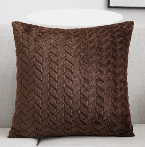 Flannel Leaf Cushion Cover