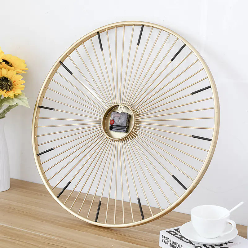 Gold Iron Art Wall Clock