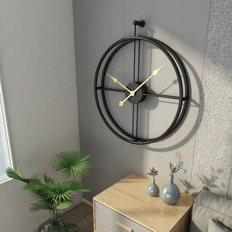 Nordic Creative Iron Wall Clock for Minimalist Living Room